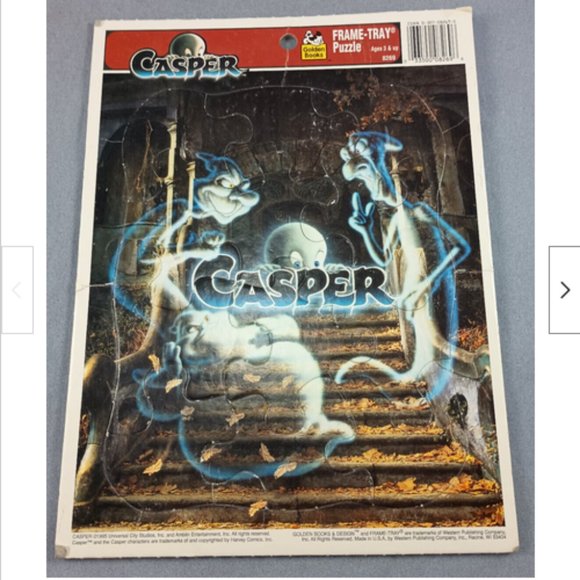 Vintage Casper Friendly Ghost Frame Tray Puzzle 12 pc Age 3+ Golden Books 1995 - Picture 1 of 5